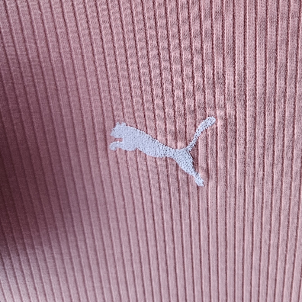 Puma Elevated Essentials Mini Pink Dress Women's Size M Bodycon Ribbed - Picture 4 of 7